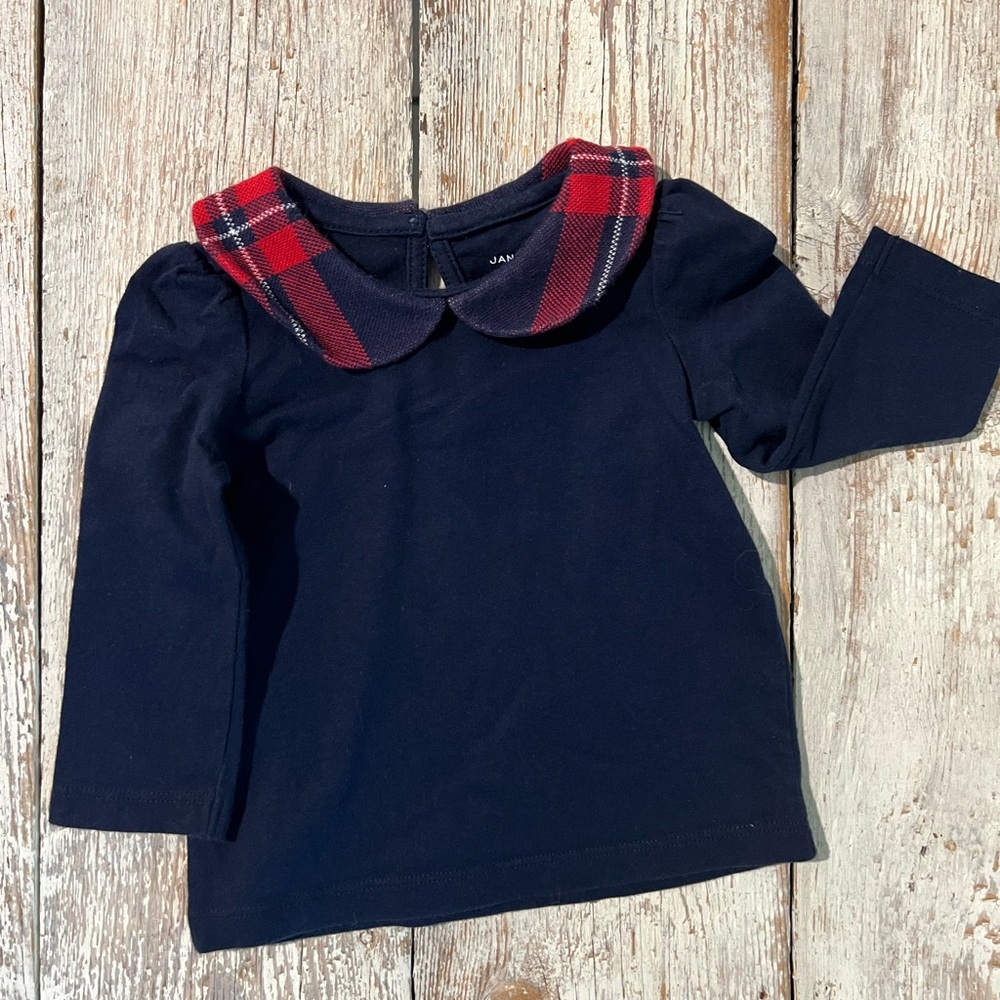 Janie and Jack Plaid Collar Long Sleeve Shirt